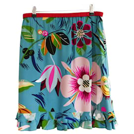 Gucci-Gucci x Tom Ford SS99 Floral Silk & Leather Skirt-Multiple colors