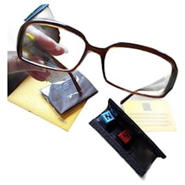 Fendi Brille Hellbraun Kunststoff Hellbraun