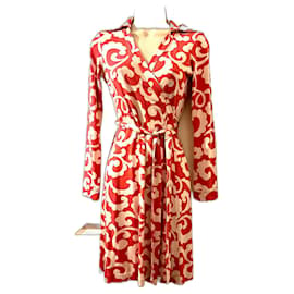 Diane Von Furstenberg-DvF  New Jeanne Two Printed Silk-Jersey Wrap Dress-Pink,Cream