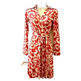Diane Von Furstenberg DvF New Jeanne Two Vestido envelope estampado de seda Rosa Cru