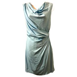 Diane Von Furstenberg DvF Julissa - Robe drapée en soie bleu aqua Bleu clair