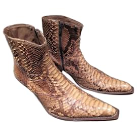 Autre Marque-Nex-Tech boots in python leather-Beige