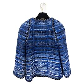 Chanel-12Chaqueta de tweed con lazo de Grecia de K$-Azul