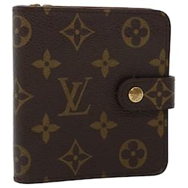 Louis Vuitton-Carteira compacta com zíper LOUIS VUITTON Monogram M61667 Autenticação de LV 42957-Monograma