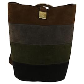 Céline-CELINE Shoulder Bag Suede Brown Auth 43709-Brown