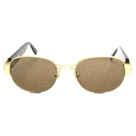 Gianni Versace-**Gafas de sol ovaladas marrones de Gianni Versace-Castaño