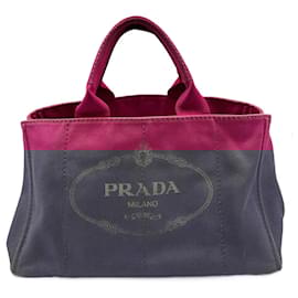Prada-Pink Canvas Prada Canapa Tote-Pink