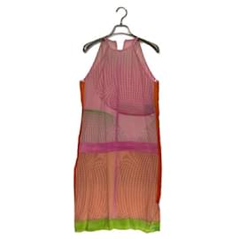 Fendi-Robe longue en soie Fendi-Rose,Vert,Orange
