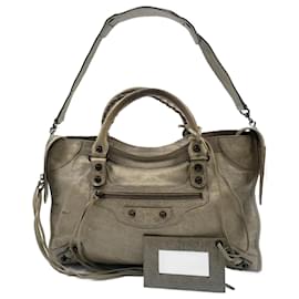 Balenciaga-Beige Balenciaga Lambskin City-Beige