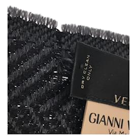 Gianni Versace-**Gianni Versace Black Wool Stole-Black
