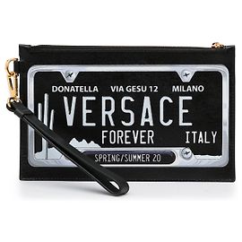 Clutch Versace Preto Placa de Matrícula Preto
