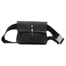 Gucci Black GG Canvas Jackie Gürteltasche Schwarz