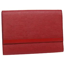 Louis Vuitton-LOUIS VUITTON Epi Pochette Envelope Clutch Bag Rot M52587 LV-Authentifizierung647-Rot