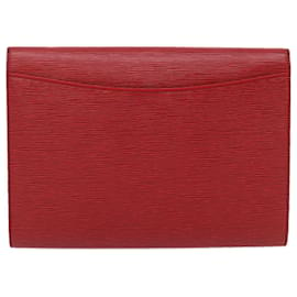 Louis Vuitton-LOUIS VUITTON Epi Pochette Envelope Bolsa Vermelha M52587 LV Auth ai647-Vermelho