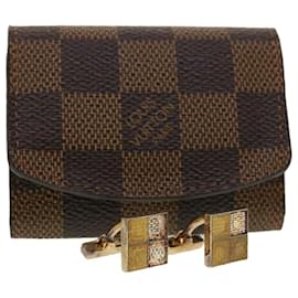 Louis Vuitton-LOUIS VUITTON Damier Ebene Cuff Case and Cuffs LV Auth ai665-Other
