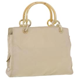 Prada-PRADA Chain Hand Bag Nylon Beige Auth ar9541b-Beige