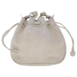 Gucci-GUCCI Shoulder Bag Leather White Auth am4457-White
