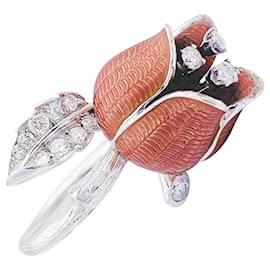 Boucheron-Boucheron Ring, "Eglantine", ct Gold, Platin, Diamanten, Email.-Andere