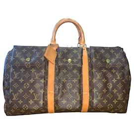 Louis Vuitton-Louis Vuitton Keepall 50 Delacroix Gogh "La Liberté guidant le Peuple" Custom Unique Marron-Brown