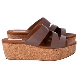 See by Chloé See by Chloe Dania Platform Wedge Sandals In Brown Leather Brown