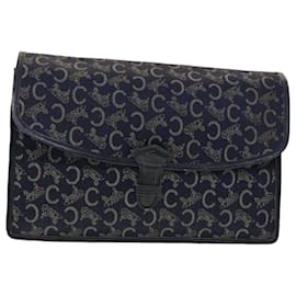 Céline-CELINE C Macadam Canvas Clutch Shoulder Bag 2Set Beige Navy Auth bs5756-Beige,Navy blue
