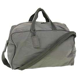 Prada-PRADA Boston Bag Nylon 2way Gray Auth ar9545b-Grey
