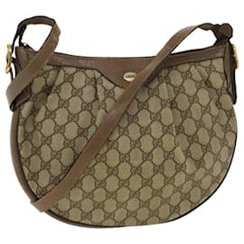 Gucci-GUCCI GG Canvas Shoulder Bag PVC Leather Beige 41.02.058 auth 43239-Beige