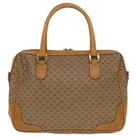 Gucci-GUCCI Micro GG Canvas Hand Bag PVC Leather Beige 002.104.0033 auth 43224-Beige