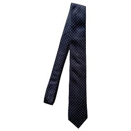 Prada Gravata slim jacquard de seda Azul marinho