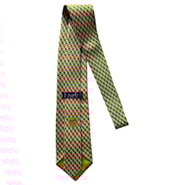 Hermès-Gravata multicolorida com logo H-Multicor