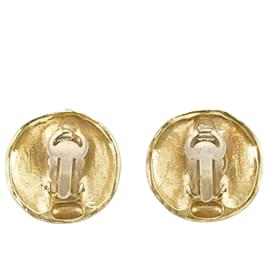 Chanel-Boucles d'oreilles à clip rond avec logo-Doré