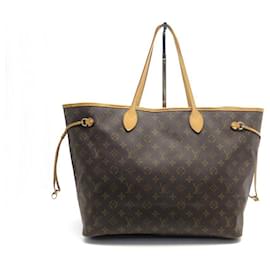 Louis Vuitton-SAC A MAIN LOUIS VUITTON NEVERFULL GM M40990 CABAS TOILE MONOGRAM HAND BAG-Marron