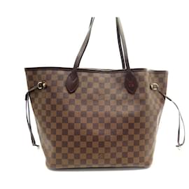 Louis Vuitton-NEUF SAC A MAIN LOUIS VUITTON CABAS NEVERFULL MM EN TOILE DAMIER EBENE BAG-Marron