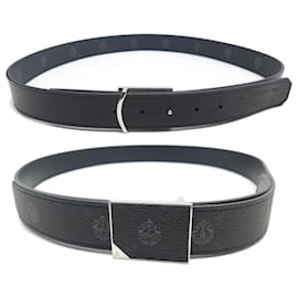 Berluti-NEW BELT BERLUTI CB018 CS004 REVERSIBLE CANVAS SIGNATURE LEATHER T100 BELT-Black