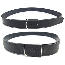 NOVA CINTA BERLUTI CB018 CS004 LONA REVERSÍVEL DE COURO DE ASSINATURA100 cinto Preto