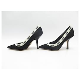 Dior-NEW DIOR SHOES PUMPS J'ADIOR KCP550ECF 38 BLACK CANVAS PUMP SHOES-Black