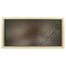 NOVA BANDEJA GRANDE BERLUTI EM COURO SCRITTO E BANDEJA DE BRINQUEDOS DE MADEIRA Marrom