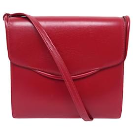 Hermès-BORSA A MANO VINTAGE HERMES IN BANDOULIERE IN PELLE SCATOLA ROSSA + BORSA A MANO IN PELLE SCATOLA-Rosso
