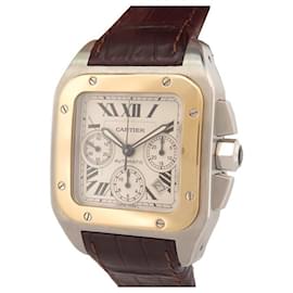 Cartier-Cartier Santos watch 100 XL 2740 41 MM AUTOMATIC CHRONO GOLD STEEL WATCH-Other