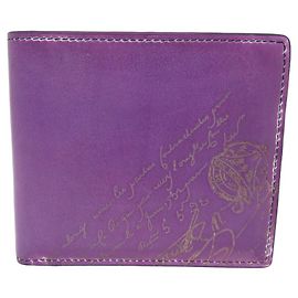 BERLUTI N WALLET235432 MAKORE II SCRITTO PURPLE LEATHER LEATHER WALLET Purple