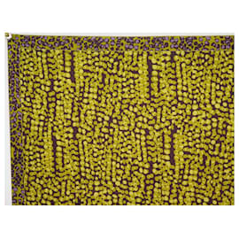 Louis Vuitton Yellow/Brown Damier Azur Print Cotton Bandana Scarf