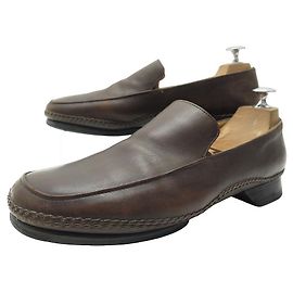 Mocassini Hermès 40 SCARPE MOCASSINI IN PELLE MARRONE Marrone