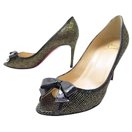 Christian Louboutin-NEW CHRISTIAN LOUBOUTIN MILADY PUMPS SHOES 37.5 FABRIC PUMPS SHOES-Other