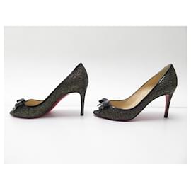 Christian Louboutin-NEW CHRISTIAN LOUBOUTIN MILADY PUMPS SHOES 37.5 FABRIC PUMPS SHOES-Other