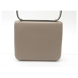 Hermès-Hermes Constance handbag 18 MINI EPSOM LEATHER ETOUPE SHOULDER BAG-Cream