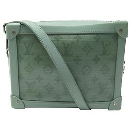 NEW LOUIS VUITTON SOFT TRUNK MONOGRAM CANVAS & LEATHER PURSE SHOULDER BAG Blue