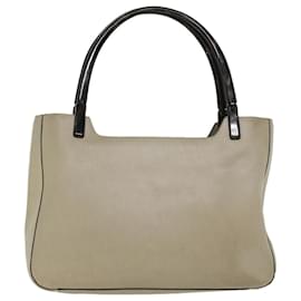 Prada-PRADA Shoulder Bag Leather Gray Auth cl555-Grey