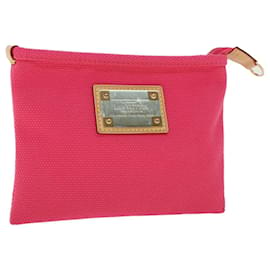 Louis Vuitton-LOUIS VUITTON Antigua Pochette Plat PM Estuche Pink Rose M40068 LV Auth 42984-Rosa