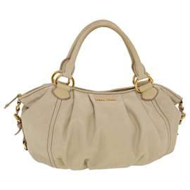 Miu Miu-Bolsa de ombro Miu Miu couro bege Auth bs5725-Bege