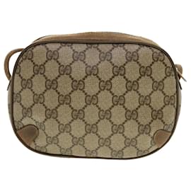 Gucci-GUCCI GG Supreme Web Sherry Line Shoulder Bag Beige Red 89.02.066 auth 43663-Red,Beige